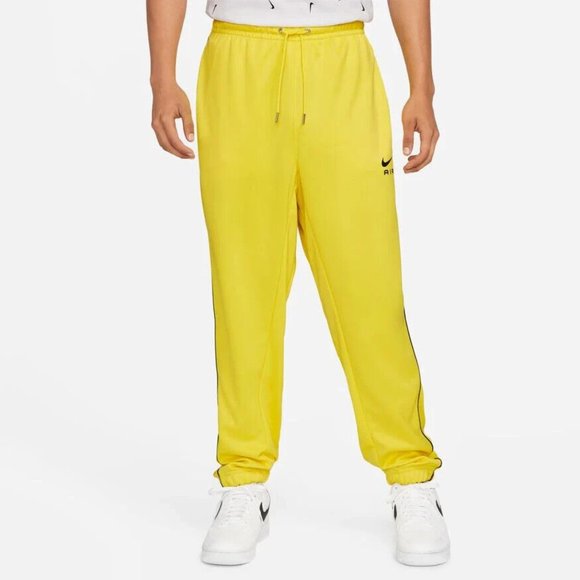 Nike Air Jogger Poly Knit Bottoms Yellow Strike Mens Running Pants DQ4218 765 - Picture 1 of 11
